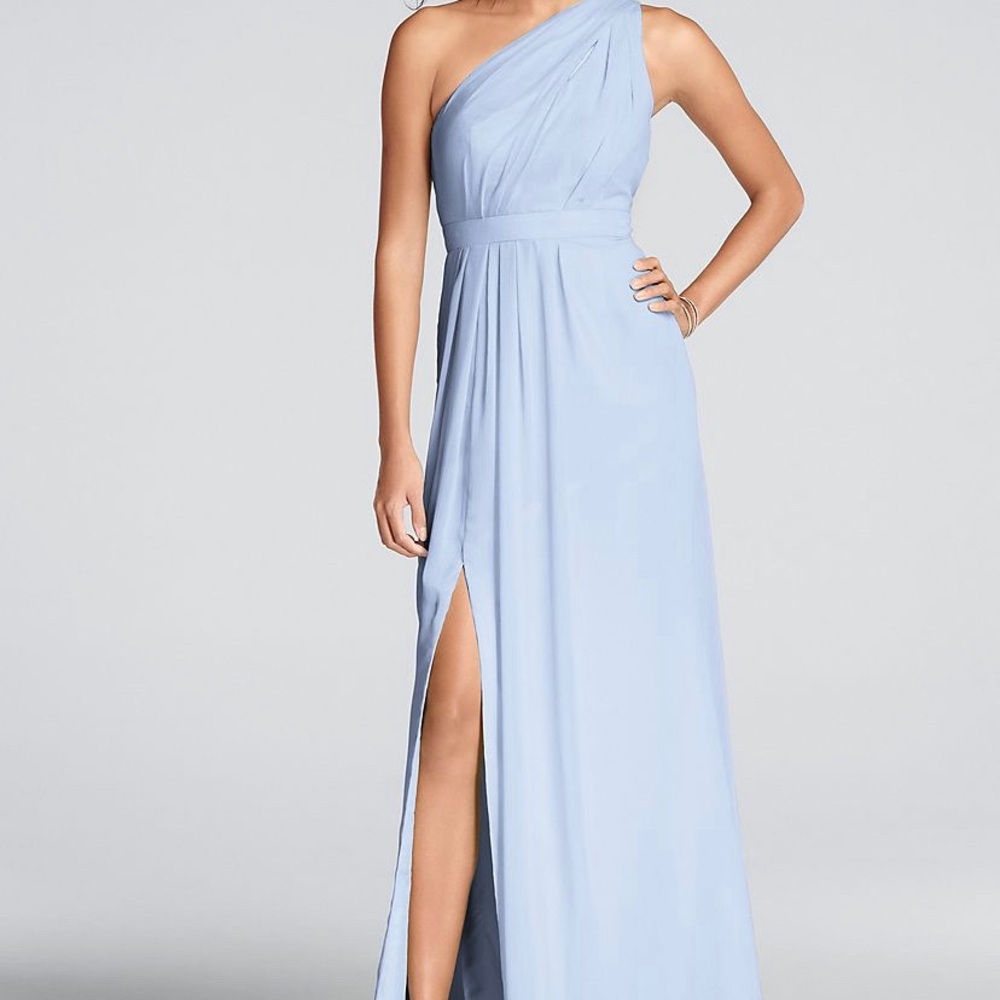 David’s Bridal OneShoulder Crinkle Chiffon Dress